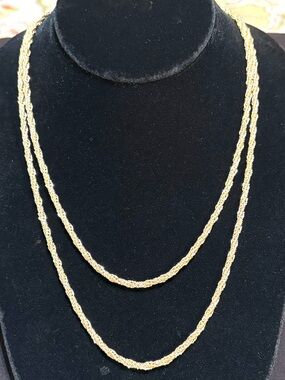 Vintage Stamped 1/20 12K Gold Filled Extra Long Flapper Rope Chain - 62 inches